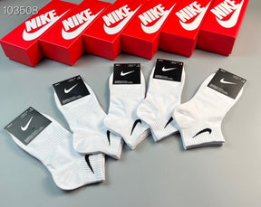 Kit de Meias Cano baixo Nike com 5 Pares (Branco)